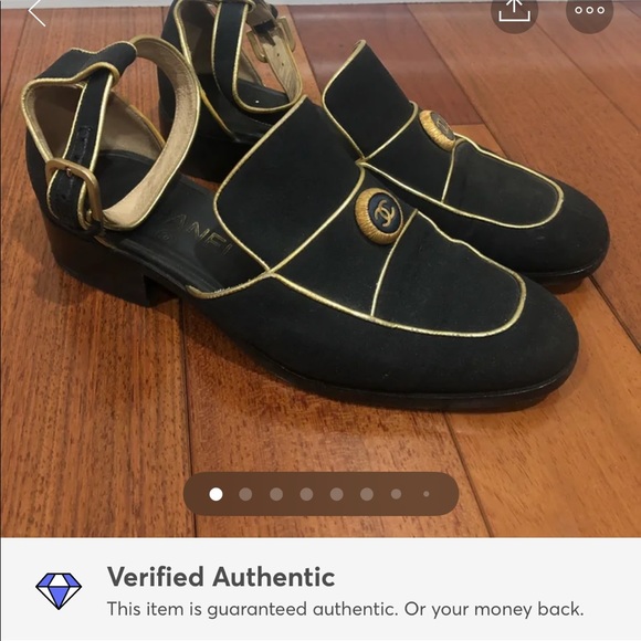 Chanel Runway Ankle Strap Fabric Loafers 38 - Picture 10 of 10